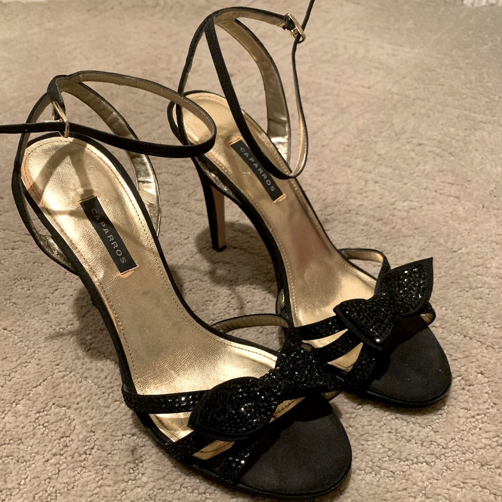 Black sparkly heels
